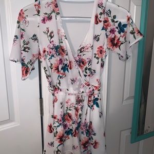 White floral romper